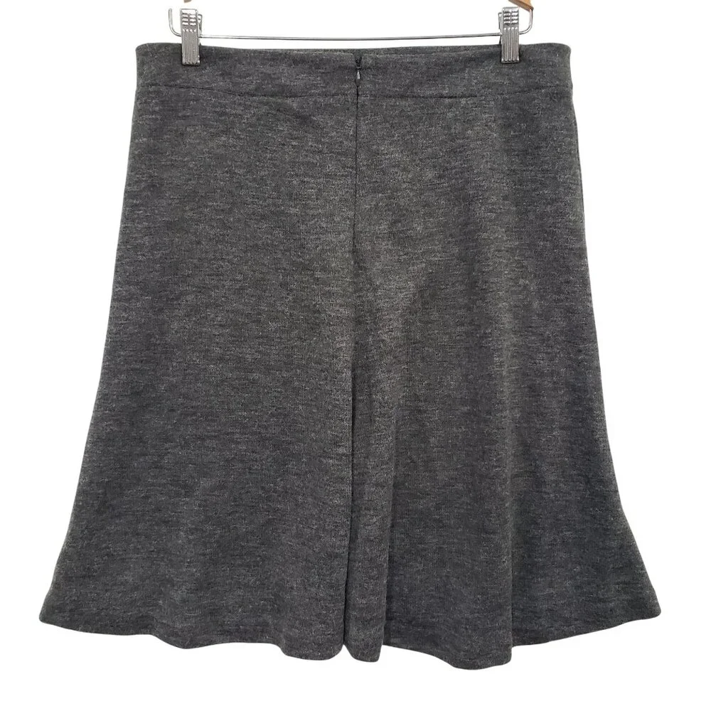 Ann Taylor Loft Charcoal Gray A Line Midi Skirt‎ Size 8 Minimalist Chic Preppy